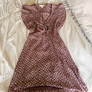 Monteau Purple Floral Midi Dress